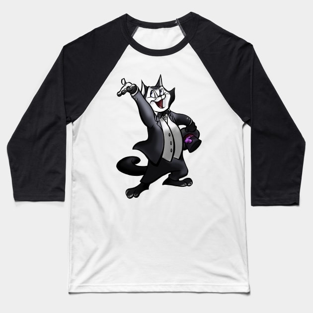 Mr. Mistoffelees Baseball T-Shirt by AlexandraBowmanArt